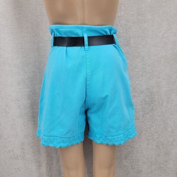 Paris Sport Club Vintage Denim Turquoise  Crop Top and High Waisted Shorts Set - Picture 9 of 16